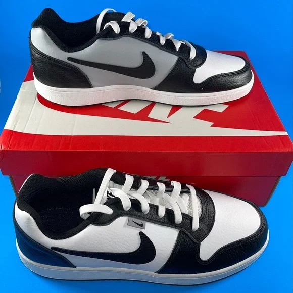 NEW Nike Ebernon Low Premium White/Black-Wolf Grey Men’s Size 10.5 AQ17774-102